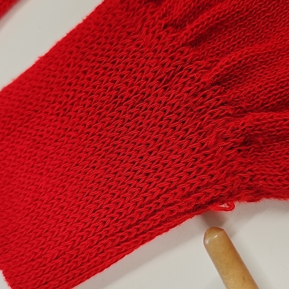 Vintage Red Leg Warmers, Sweater Knit - Picture 3 of 5